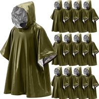 Ponchos de survie d'urgence thermiques imperméables et coupe-vent pour le camping en plein air, en Mylar vert