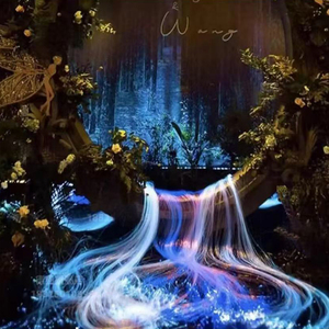 Source de lumière LED personnalisée à <span class=keywords><strong>fibre</strong></span> <span class=keywords><strong>optique</strong></span>, dimmable, pour décoration de mariage, lampe cascade, indice de protection IP33, télécommande, CRI80 - Product Image 2