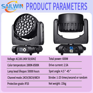 Sailwin CE 37X15W <span class=keywords><strong>ROBE</strong></span> ZOOM RGBW Luz LED Móvil con Efecto Wash y Puerto Powercon para Fiestas y <span class=keywords><strong>Conciertos</strong></span> - Product Image 6
