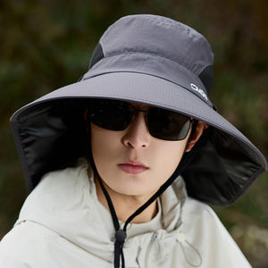 Estate Outdoor uomo nuova protezione UV cappello secchio protezione collo per la pesca in montagna con tesa larga - Product Image 5