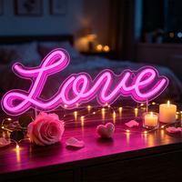 Lampu Neon LED Valentine Kustom untuk Penggunaan Dalam/Luar Ruangan, Pesta Ulang Tahun, Dekorasi Rumah, USB, Plastik, Dapat Diisi Ulang