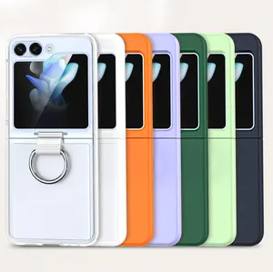 PC hard cover finger ring holder shockproof matte clear protect case for samsung galaxy Z flip 3/4/5