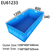 Caisses de stockage industrielles en PP Euro de 600x400x330 mm, empilables, en plastique, écologiques, durables, caisses à homards en plastique