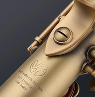 Professional FSS-200BH Beginner's Gold Lacquer Brush Soprano Saxophone for Music Lover