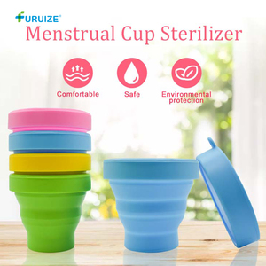 Taza esterilizadora de <span class=keywords><strong>copa</strong></span> <span class=keywords><strong>menstrual</strong></span> plegable reciclable para mujer período silicona de grado médico 170ML - Product Image 3