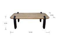 Table basse rectangulaire moderne en bois pour salon
