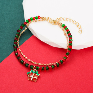 Go Party-joyería <span class=keywords><strong>de</strong></span> Navidad, árbol <span class=keywords><strong>de</strong></span> Navidad, Cascabel, bastón, caja <span class=keywords><strong>de</strong></span> regalo, colgante, <span class=keywords><strong>pulsera</strong></span>, cadena <span class=keywords><strong>de</strong></span> aleación <span class=keywords><strong>de</strong></span> doble capa, abalorio, <span class=keywords><strong>pulsera</strong></span> - Product Image 2