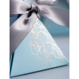 Triángulo <span class=keywords><strong>Mini</strong></span> boda caramelo pirámide regalos caja con cintas <span class=keywords><strong>arco</strong></span> cajas de embalaje - Product Image 1