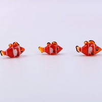 Petite figurine miniature de poisson clown en verre de Murano Technique de travail au chalumeau artisanal