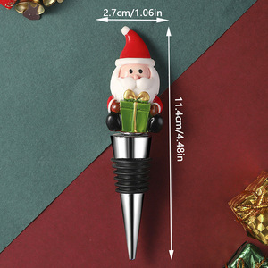 Santa Claus Bottle <b>Stopper</b> Resin Christmas Gift <b>Wine</b> <b>Stoppers</b> Party Decor 4916-1 - Product Image 3