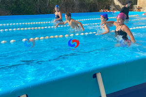 25 mètres par 10 mètres au-dessus du sol mur en acier bâche en PVC <span class=keywords><strong>rectangulaire</strong></span> cadre métallique <span class=keywords><strong>piscine</strong></span> <span class=keywords><strong>pour</strong></span> l'école d'été - Product Image 2