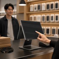 Système de point de vente Windows avec écran client pour supermarché, épicerie, magasin de détail, caisse de paiement, comptoir de caisse, 15,6 pouces