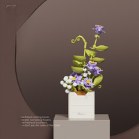Nouvelles fleurs en blocs de construction chinois, style libre, fleurs éternelles, esthétique zen, modèle de construction, décoration de bureau pour salon de thé, OEM