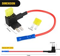 Conector de Fusible para Automóvil, Portafusibles de Perfil Bajo, Apto para Fusibles de Inserción Medianos de 25A 32V 16 AWG