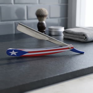 Rasoir droit pliant professionnel Maclura Barber Edge en plastique et acier inoxydable de précision pour le rasage du maillot de bain et la coiffure - Product Image 1