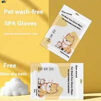 Lingettes humides douces et pratiques pour animaux de compagnie, gants désodorisants sans rinçage pour le nettoyage à sec des chats, chiens et petits animaux, en matériau non tissé pour le bain