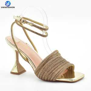 <span class=keywords><strong>Sandali</strong></span> Sinya Nuovo Design <span class=keywords><strong>con</strong></span> <span class=keywords><strong>Pietre</strong></span>, Bellissime Scarpe da Donna per Feste o Matrimoni, Ciabatte <span class=keywords><strong>con</strong></span> Tacco Basso - Product Image 5