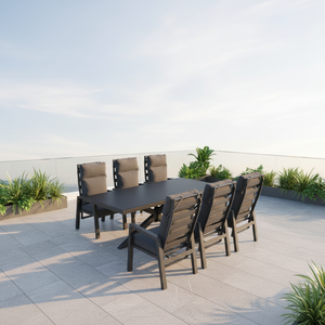 Juego de Sillas de Comedor Modernas de Aluminio para Exteriores, Resistentes a la Intemperie y al Agua, para Jardín, Patio, Balcón, Comedor y Sala de Estar - Product Image 1