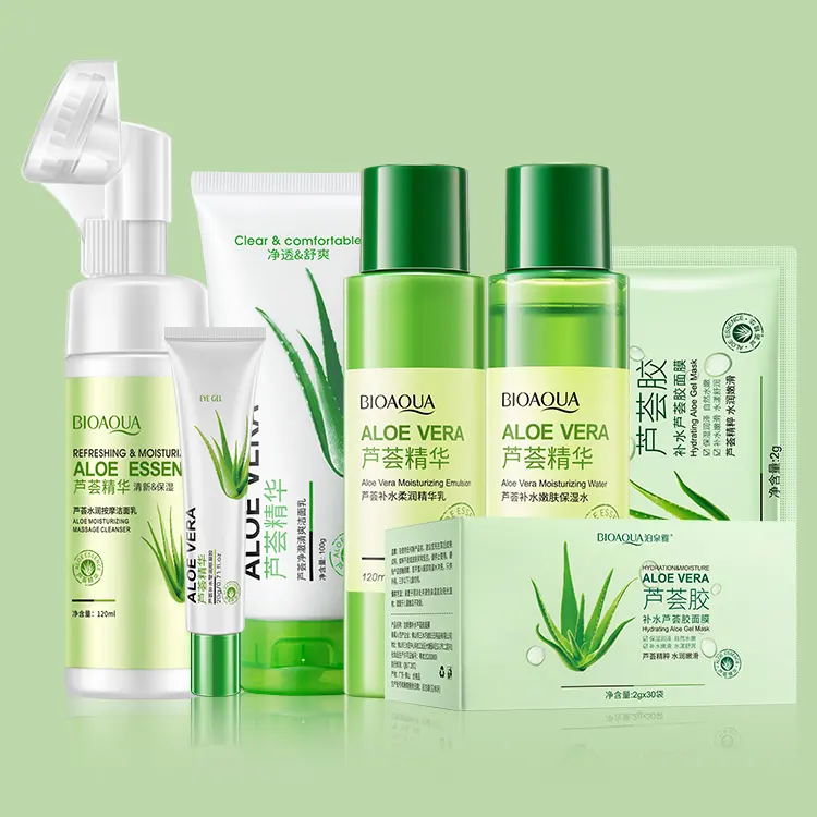 OEM/ODM BIOAQUA aloe vera özü akne tedavisi nemli onarım güneş sonrası aloe vera jel yüz kremi