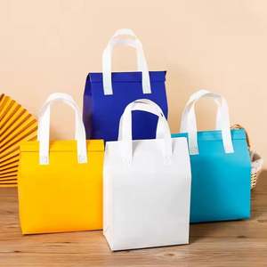 Non Woven Custom Eco <b>Disposable</b> Takeaway Cooler Package Tote Bum Bags Wiht <b>Aluminum</b> <b>Foil</b> Insulated Thermal Soft Handle Lunch Bag - Product Image 1