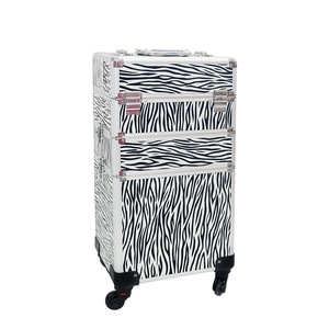 3 tầng nhôm hành lý thẳng đứng trang điểm túi phụ nữ thanh lịch mỹ phẩm Túi Quà Tặng in tùy chỉnh y tế <span class=keywords><strong>Kit</strong></span> hộp công cụ - Product Image 2