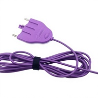 Kompatibel dengan Kabel Koneksi Pegangan 3-inti Pensil Elektrosurgikal Bedah Frekuensi Tinggi Ganda Sekali Pakai Asli berwarna ungu.