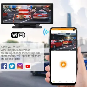 10.26 inç ekran Carplay taşınabilir multimedya araba dvr'ı kaydedici ses kontrolü ile arka Android kamera otomatik destek