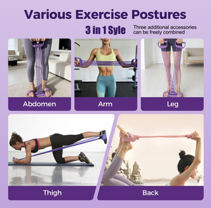 <span class=keywords><strong>Banda</strong></span> de Resistencia con Pedales y 8 Tubos, Nueva Versión Mejorada, <span class=keywords><strong>Banda</strong></span> Elástica para Yoga y Ejercicio, Equipo de Ejercicio para el Hogar, para Entrenamiento de Cuerpo Completo - Product Image 3
