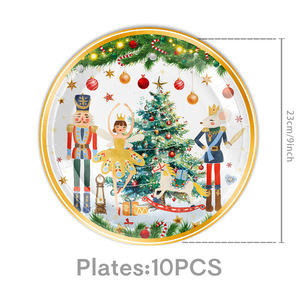 Juego de Vajilla Navideña DAMAI con Diseño Nuevo, Tema de Cascanueces y Hada de Ciruela, Platos, Vasos y Servilletas Desechables de Papel - Product Image 4
