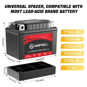 Batterie AMPXELL 12V 2.5Ah 30Wh à décharge rapide pour véhicules sportifs, compatible YTX4L-BS/YTX5S-BS 12V 2.5Ah 30Wh Star - Product Image 5