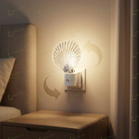 Lampes de nuit décoratives LOHAS, style coquillage, lumière blanche chaude, prise murale avec capteur, 3 niveaux de luminosité réglables, lampes de nuit LED pour chambre à coucher, salle de bain