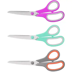 8 Inch Small Rubber Handle Industrial Household School Paper Cutting Office Student Tailor Scissors