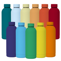 Isolé Chaud et Froid 304 Peinture En Caoutchouc Petite Bouche Étroite En Acier Inoxydable Bouteille D'eau Flacon Avec Couvercle pour Enfants
