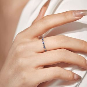 Dylam Sterling Silver <b>Ring</b> Band for Women Heart & Evil Blue Eye Lucky Jewelry Gift Fashion 5A Zirconia Enamel <b>Statement</b> <b>Ring</b> - Product Image 3