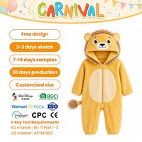 Disfraz de León de Peluche con Capucha para Niños, Disfraz de una Pieza con Estampado Animal, Unisex, para Carnaval y Fiestas