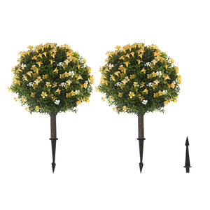 Устойчивое к ультрафиолетовому излучению, 2 упаковки, искусственный самшит, Топиарий, уличные растения, искусственные кусты, переднее крыльцо, пластиковые уличные кусты - Product Image 4