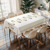 Nappe carrée gris RNPT motif fleurs, style frais, en PVC, protection pour table, rouleaux de nappe en plastique pour table basse et événements festifs