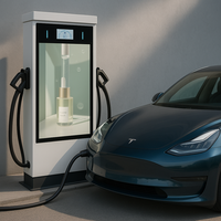 Chargeur rapide pour véhicules électriques 40 kW à double borne avec écran publicitaire en option, OCPP 1.6J, compatible avec la plupart des VE