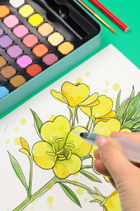 Bview Art 43 pezzi Kids Student 36 colori pittura ad acquerello <span class=keywords><strong>con</strong></span> temperamatite per gomma da cancellare - Product Image 6