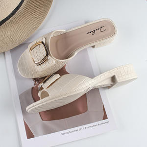 Sandalias Planas Casuales para Mujer con Diseño de Hebilla Cuadrada, Cómodas, de Tacón Bajo, para el Verano y Uso Diario - Product Image 4