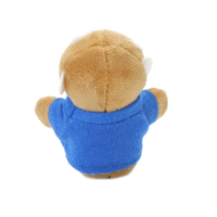 Peluche singe avec t-shirt bleu imprimé, logo personnalisé, mascotte singe en peluche, cadeau promotionnel pour entreprise