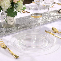 Assiettes Rondes Blanches en Plastique Jetables Style Classique pour Dîners, Vaisselle de Mariages, Restaurants, Vente en Gros, Kits de Plats de Cuisine