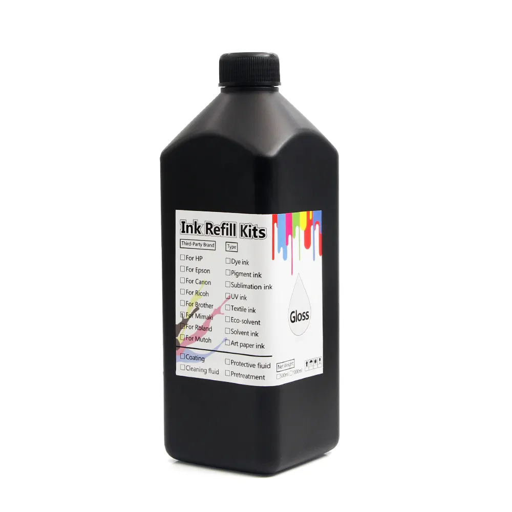 Ультрафиолетовый отверждаемый лак Supercolor 1000 мл, ультрафиолетовые чернила для принтеров XP600 TX800 L1800 R1390 L805