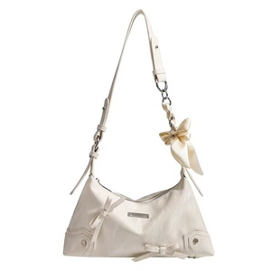 Sac à bandoulière en cuir à blocs de couleurs avec décoration de nœud pour femme - Product Image 6