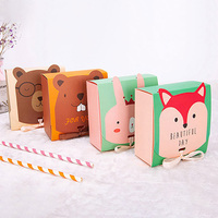 Boîte cadeau en carton de ruban papillon de style dessin animé, boîte de papier kraft pliable pour snack-bonbons