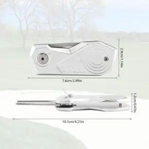 Opvouwbare Metalen Golf Divot Reparatie Tool Met Magnetische Putt Uitlijning Bal Marker Pop-Up Vork Tine Voor Groen Onderhoud