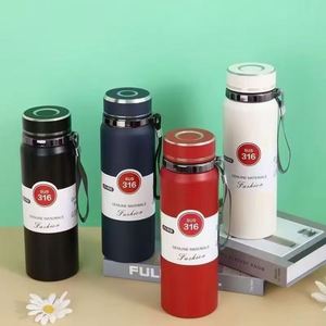 Gobelet isotherme portable en acier inoxydable 316 de grande capacité 1000 ml, isolation thermique de 6 à 12 heures, paille, boîte cadeau - Product Image 1