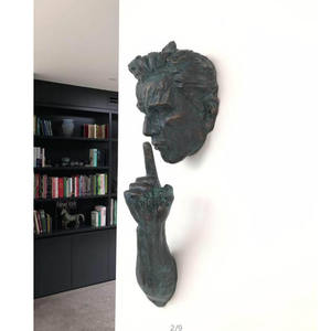 Figuras de Arte Metálico Antiguo Talladas a Mano, Estatua de Pared 3D de <span class=keywords><strong>Hombre</strong></span> de Bronce y Latón de Tamaño Real, Precios de Esculturas - Product Image 2