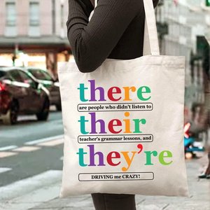 Bolsa de lona con estampado personalizado de <span class=keywords><strong>profesor</strong></span> de inglés, adecuada para uso diario, compras, escuela y viajes. - Product Image 5