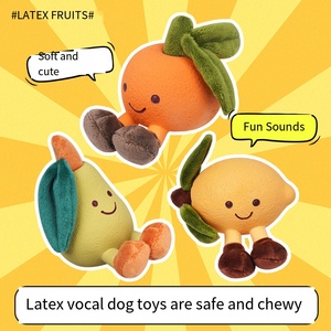 Toptan Pet lateks meyve oyuncakları eğlenceli ses köpek köpek kedi peluş Chew oyuncak interaktif Pet köpek gıcırtılı oyuncak - Product Image 4